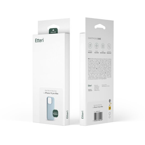 Etteri Silicone Mag case for iPhone 16 Pro Max 6,9" light blue