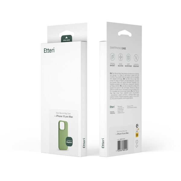 Etteri Silicone Mag case for iPhone 16 Pro 6,3" light green
