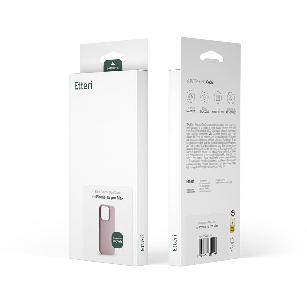 Etteri Silicone Mag case for iPhone 16 Pro 6,3" light pink