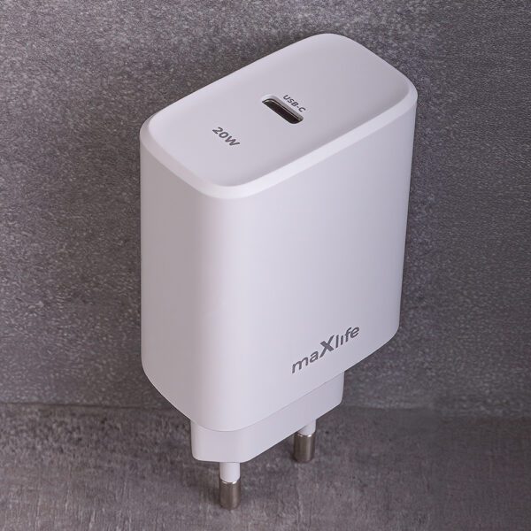 Maxlife MXTC-10-20C PD QC charger 1x USB-C 20W white