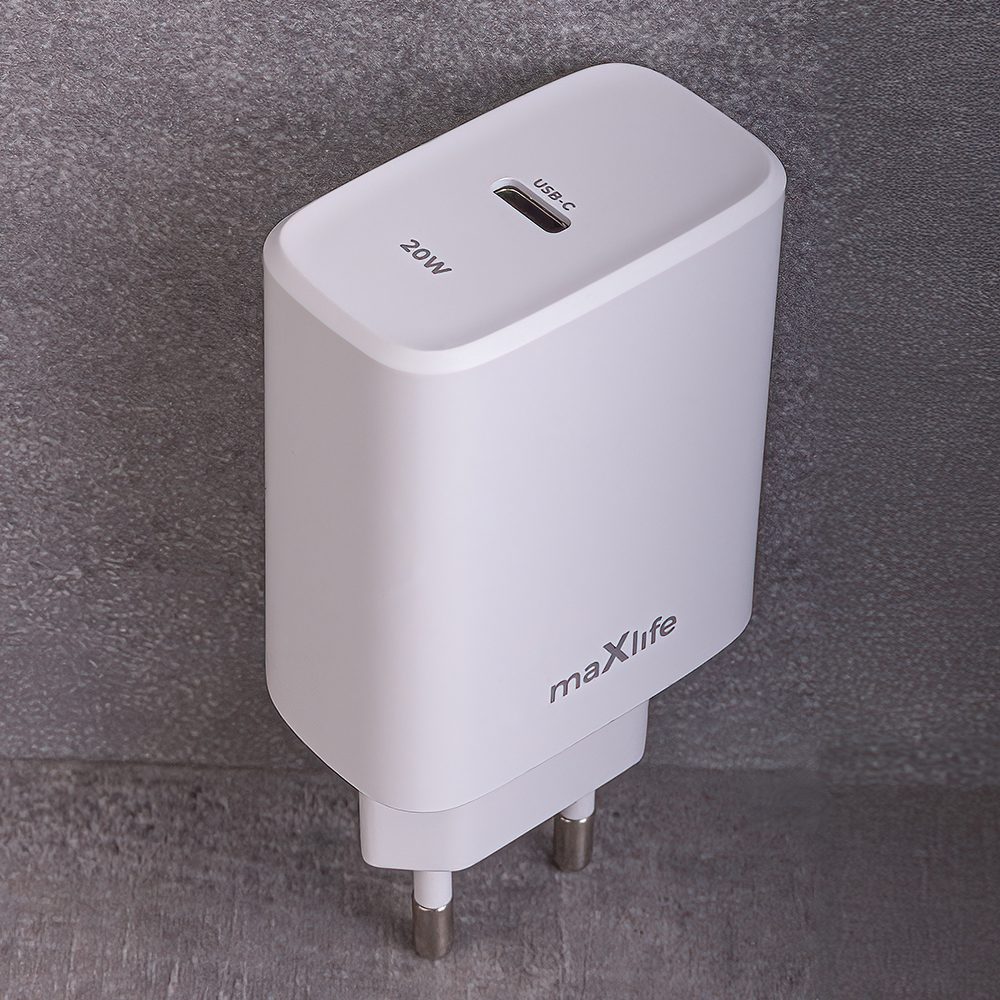 Maxlife MXTC-10-20C PD QC charger 1x USB-C 20W white
