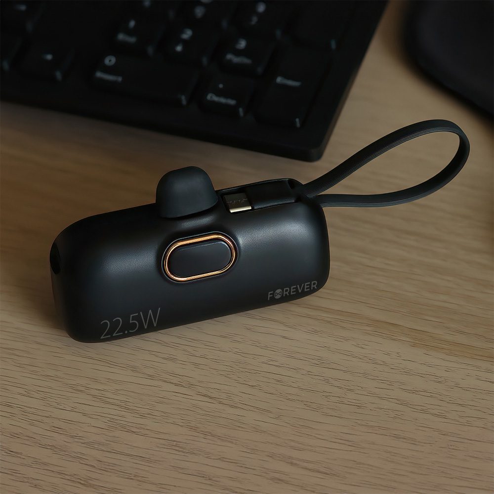 Forever mini power bank MTB-100 22.5W 5000 mAh USB C black