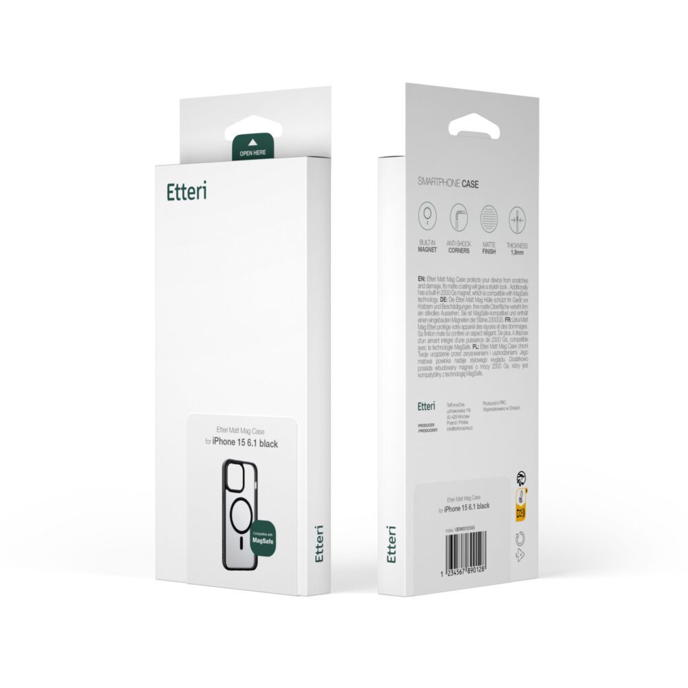 Etteri Matt Mag case for iPhone 16 Pro Max 6,9" black
