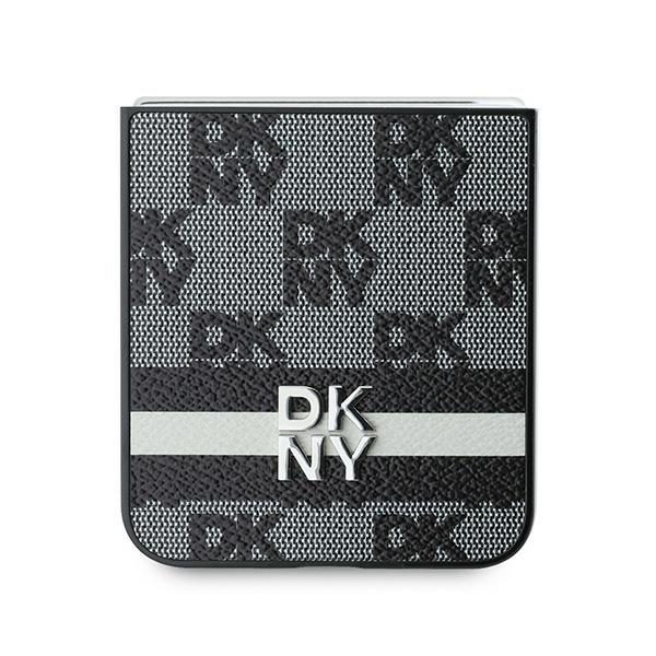DKNY case for Samsung Galaxy Z Flip6 DK000222 black Chequered Pattern Printed Stripes