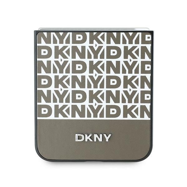 DKNY case for Samsung Galaxy Z Flip6 DK000220 brown Repeat Pattern Bottom Stripe