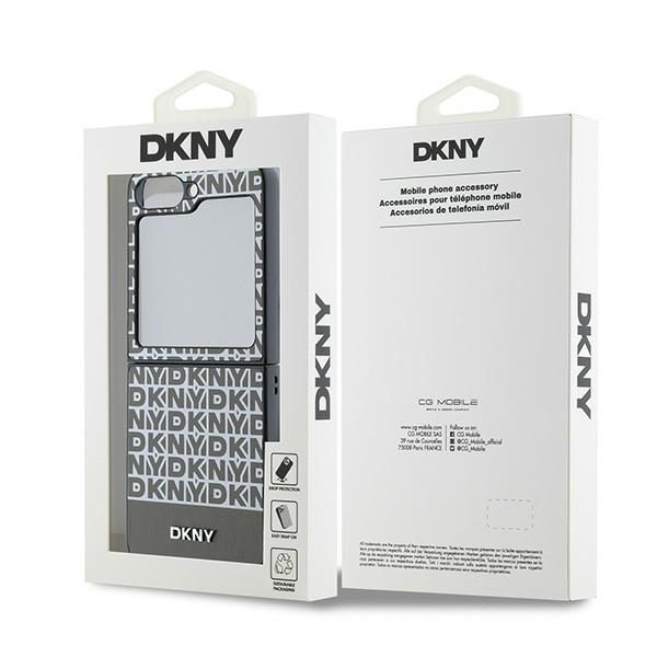 DKNY case for Samsung Galaxy Z Flip6 DK000220 brown Repeat Pattern Bottom Stripe