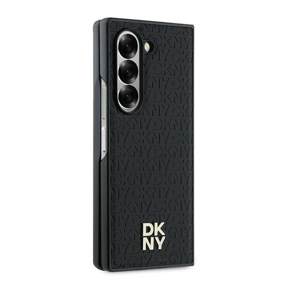 DKNY case for Samsung Galaxy Z Fold6 DK000229 black Repeat Pattern Stack Logo