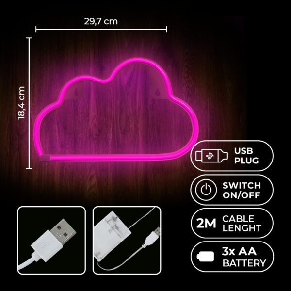 Neon LED Light CLOUD pink NNE25 Neolia