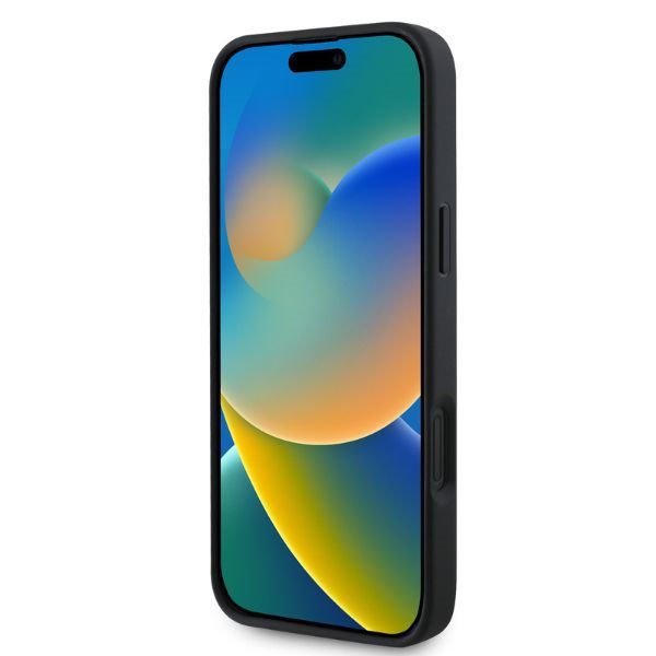 Guess case for iPhone 16 6,1" GUHMP16SG4GFRK black hardcase 4G Ring Classic Logo MagSafe