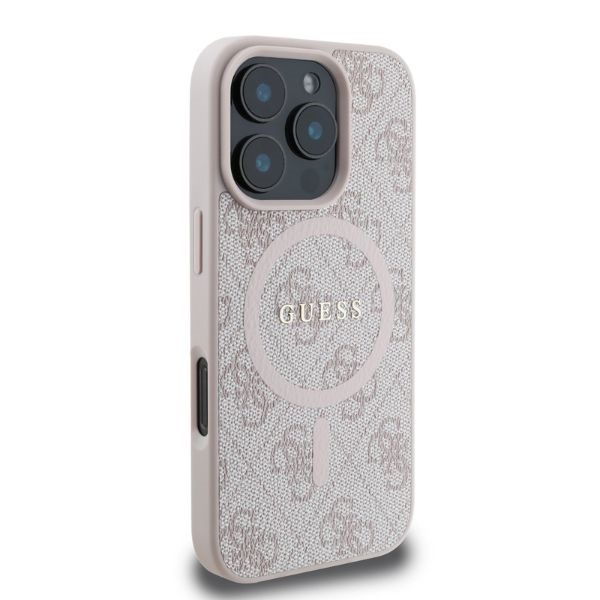 Guess case for iPhone 16 Pro Max 6,9" GUHMP16XG4GFRP pink hardcase 4G Ring Classic Logo MagSafe