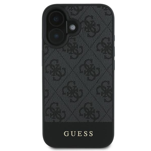 Guess case for iPhone 16 6,1" GUHCP16SG4GLGR grey hardcase 4G Bottom Stripe