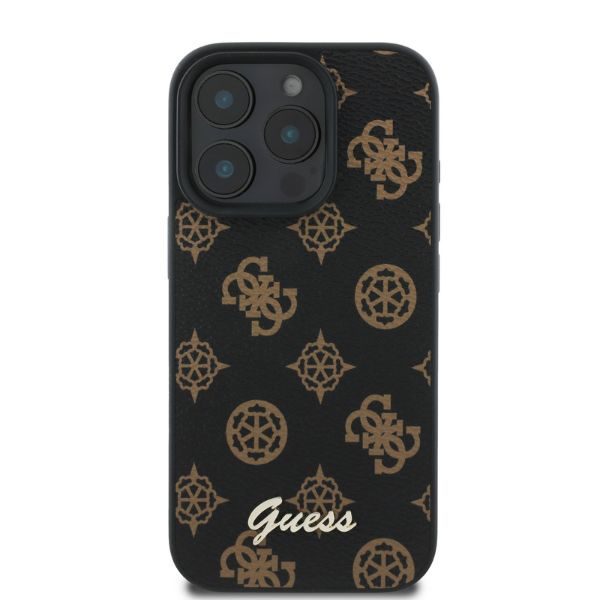 Guess case for iPhone 16 Pro Max 6,9" GUHMP16XPGPYSK black hardcase Peony Script MagSafe