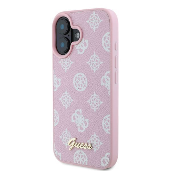 Guess case for iPhone 16 6,1" GUHMP16SPGPYSP pink hardcase Peony Script MagSafe