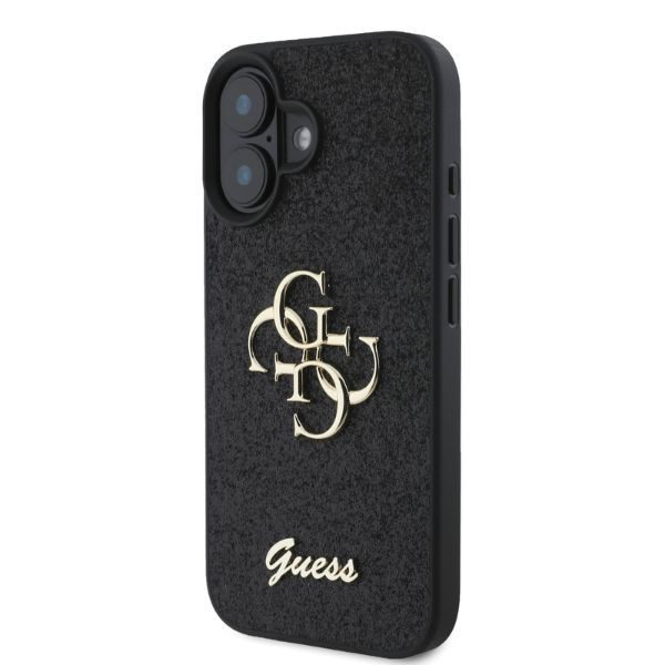 Guess case for iPhone 16 6,1" GUHCP16SHG4SGK black hardcase Fixed Glitter Big 4G