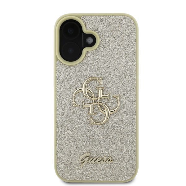 Guess case for iPhone 16 6,1" GUHCP16SHG4SGD gold hardcase Fixed Glitter Big 4G