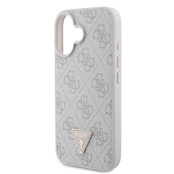 Guess case for iPhone 16 6,1" GUHCP16SP4TDPP Leather 4G Triangle Strass pink MagSafe