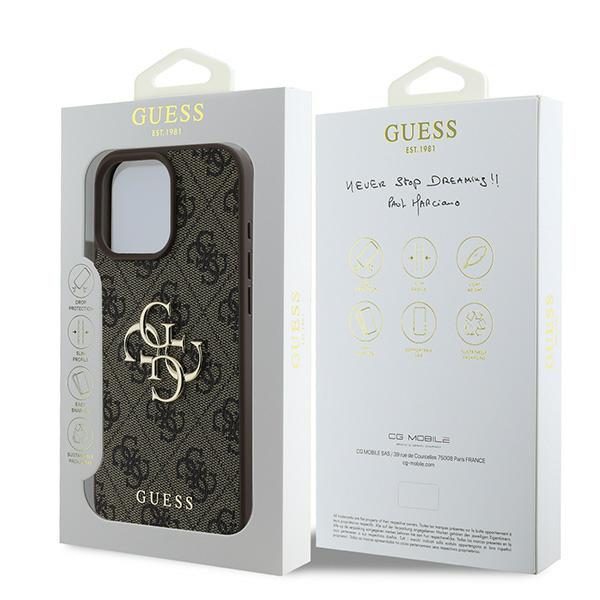 Guess case for iPhone 16 Pro 6,3" GUHCP16L4GMGBR 4G Big Logo brown