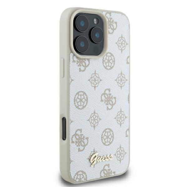 Guess case for iPhone 16 Pro Max 6,9" GUHMP16XPGPYSH Peony Script Logo white MagSafe