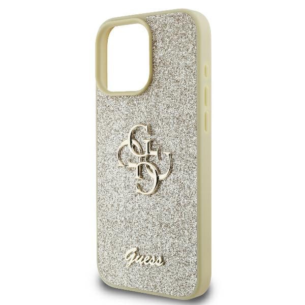 Guess case for iPhone 16 Pro 6,3" GUHCP16LHG4SGD Fixed Glitter Big 4G gold
