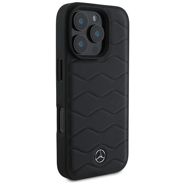 Mercedes case for iPhone 16 Pro 6,3" MEHCP16L23RWRSK Hardcase MB Waves Leather black