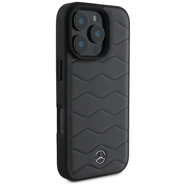 Mercedes case for iPhone 16 Pro Max 6,9" MEHCP16X23RWRSA Hardcase MB Waves Leather anthracite gray