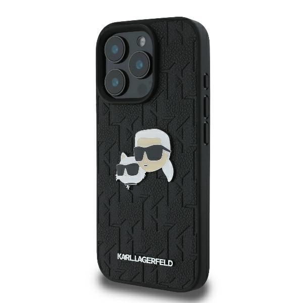 Karl Lagerfeld case for iPhone 16 Pro 6,3" KLHCP16LPGKLKCPK black Hard Monogram Karl&Choupette Head Pin