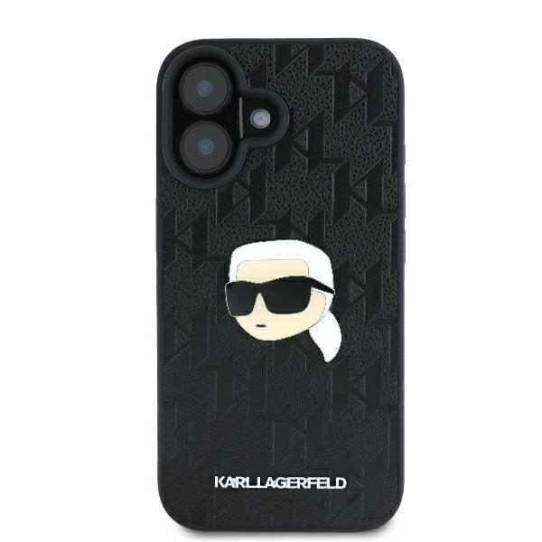 415386_oryg Karl Lagerfeld case for iPhone 16 6,1" KLHCP16SPGKLKIPK black Hard Monogram Karl Head Pin
