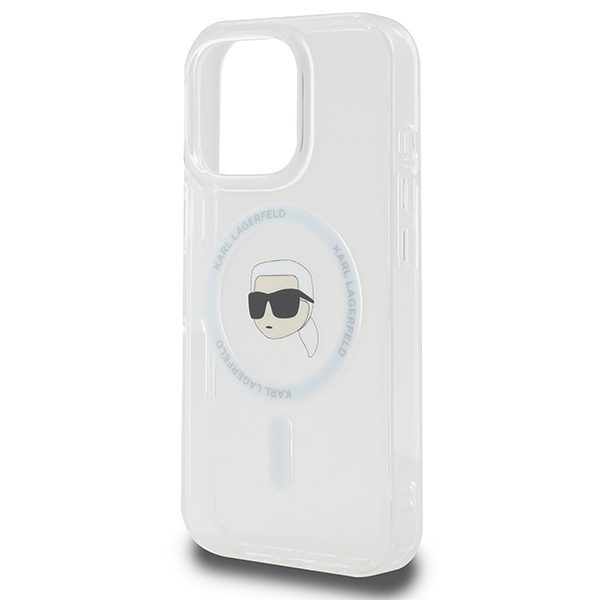 Karl Lagerfeld case for iPhone 16 Pro Max 6,9" KLHMP16XHLSKIH white Hard IML Metal Karl Head MagSafe