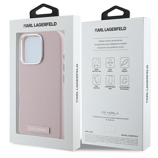 Karl Lagerfeld case for iPhone 16 Pro Max 6,9" KLHMP16XPGMSRPP pink Hard FW Metal Plate MagSafe