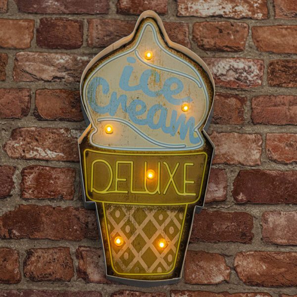 RETRO Metal Sign LED Ice Cream Forever Light