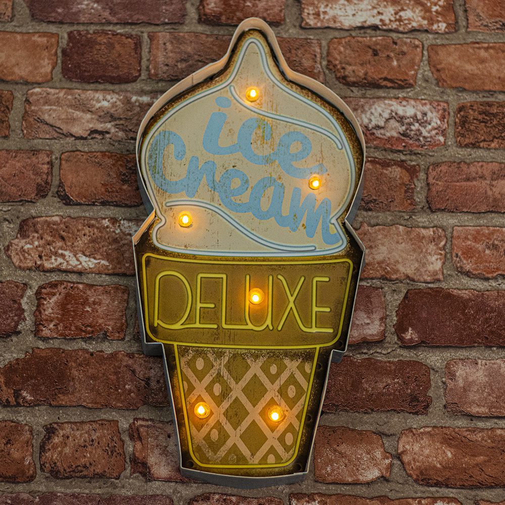 RETRO Metal Sign LED Ice Cream Forever Light