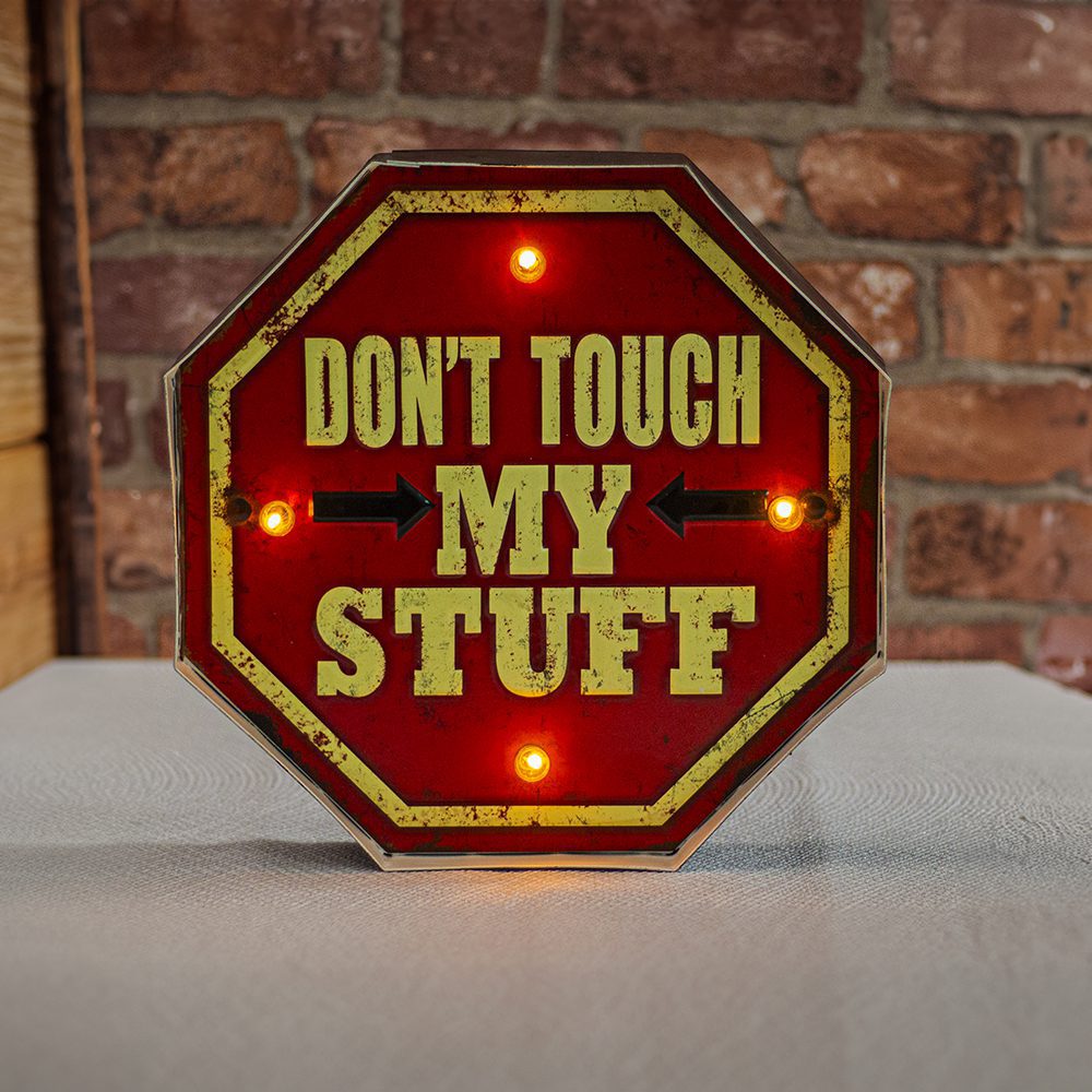 RETRO Metal Sign LED Don't Touch Forever Light
