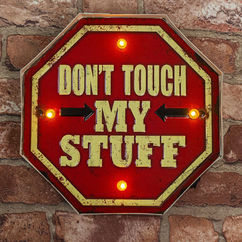 RETRO Metal Sign LED Don't Touch Forever Light