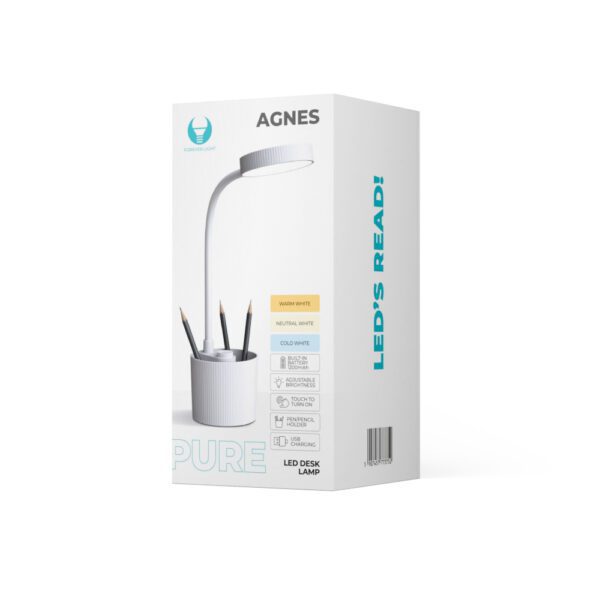 418653_oryg Desk LED Lamp 5W with pen holder PURE FLB-20 AGNES white Forever Light