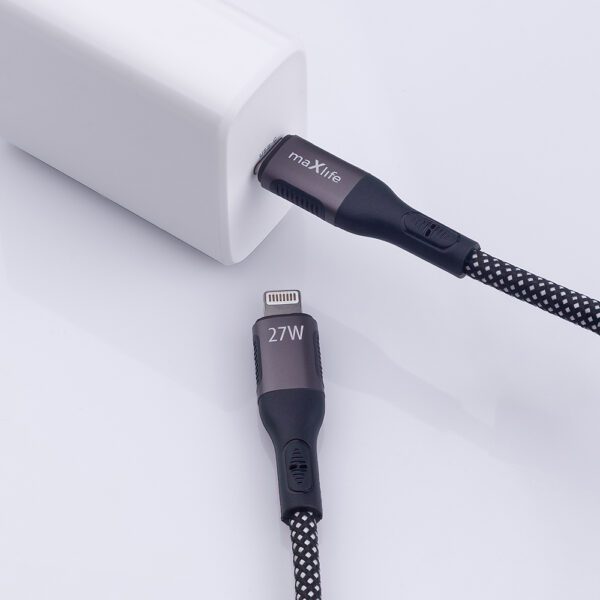 418732_oryg Maxlife MXUC-11 magnetic cable USB-C - Lightning 1,0 m 27W black nylon
