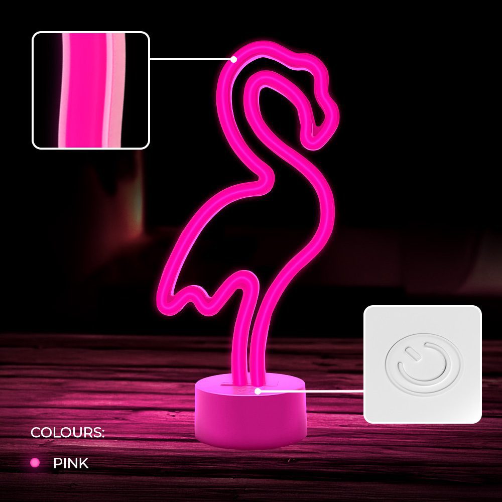 Neon LED on stand FLAMINGO pink USB-C FSC-11 Forever Light