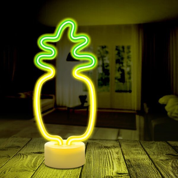 419681_oryg Neon LED on stand PINEAPPLE orange green USB-C FSC-12 Forever Light