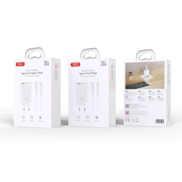 XO wall charger CE30 PD 30W 1x USB-C 1x USB white