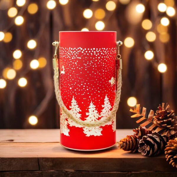 421178_oryg Christmas glass Lantern FCL-10 red-gold L Forever Light