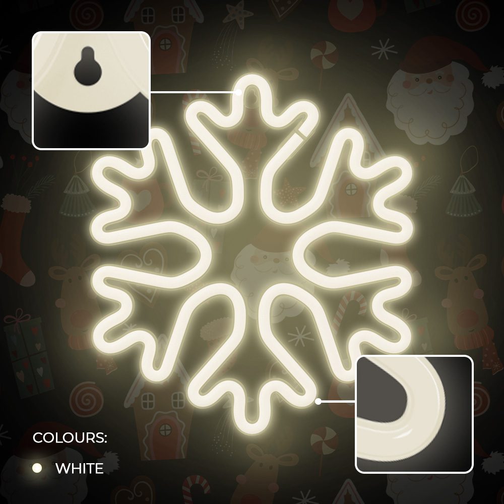 421325_oryg Neon LED CHRISTMAS SNOWFLAKE white FLNE20 Forever Light