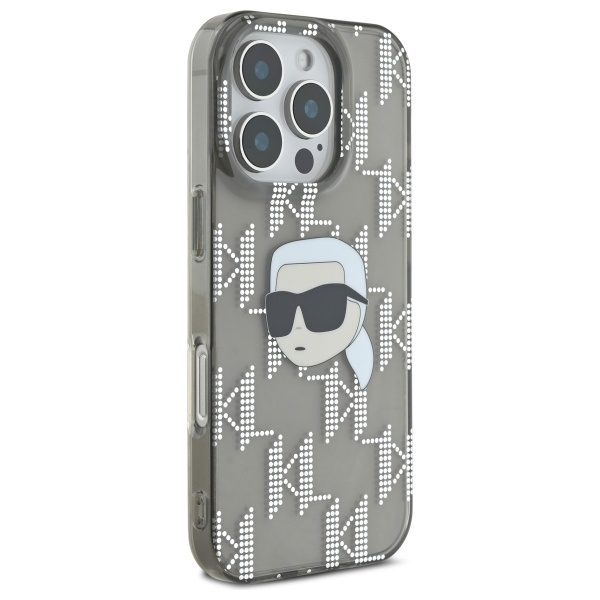 Karl Lagerfeld case for iPhone 16 Pro 6,3" KLHCP16LHKLPKHK black Hard IML Karl Head Electroplated