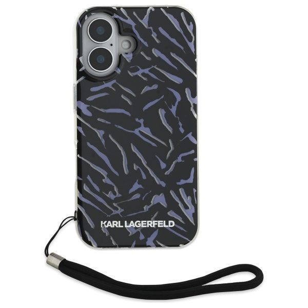 Karl Lagerfeld case for iPhone 16 Plus 6,7" KLHCP16MHZBPKCCU Purple Hard Zebra With Cord