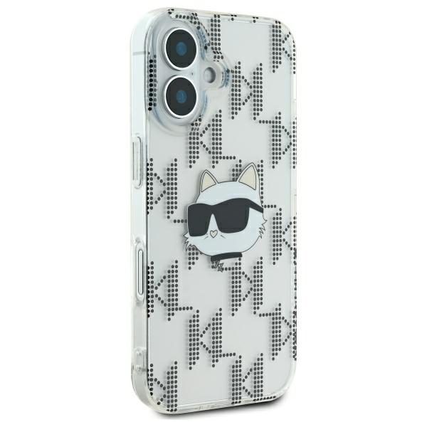 421657_oryg Karl Lagerfeld case for iPhone 16 6,1" KLHCP16SHKLPCHT transparent Hard IML Choupette Head Electroplated