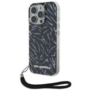 Karl Lagerfeld case for iPhone 16 Pro Max 6,9" KLHCP16XHZBPKCCU Purple Hard Zebra With Cord