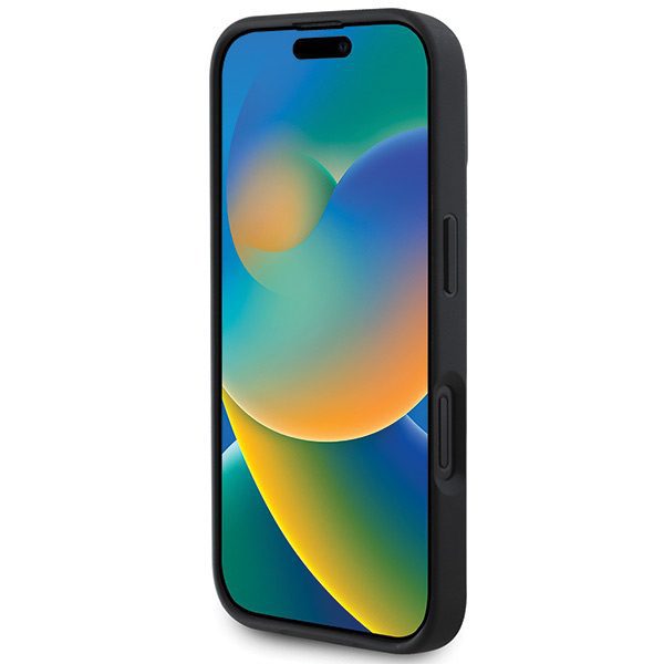 BMW case for iPhone 16 6,1" BMHMP16S23PUTRK Hardcase M Meshed Tricolor Stripes MagSafe black