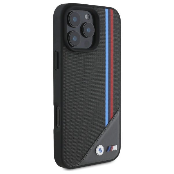 BMW case for iPhone 16 Pro Max 6,9" BMHMP16X23PUTRA Hardcase M Meshed Tricolor Stripes MagSafe anthracite