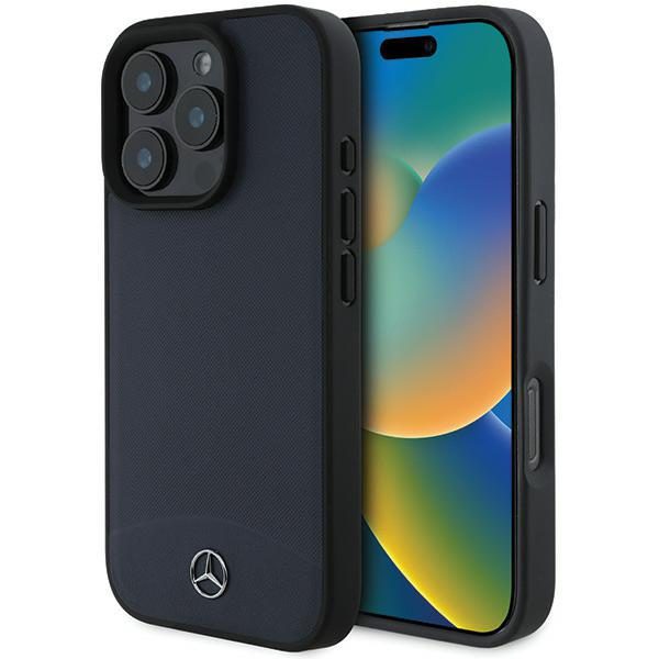 Mercedes case for iPhone 16 Pro Max 6,9" MEHMP16X23RBARV Hardcase Textured And Plain Leather MagSafe navy blue