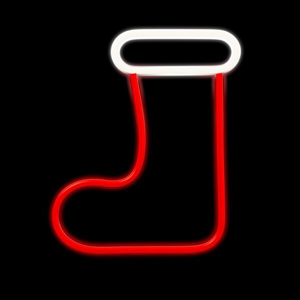 Neon LED CHRISTMAS SOCK white red FLNE23 Forever Light