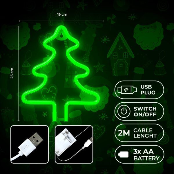 Neon LED CHRISTMAS TREE green FLNE16 Forever Light