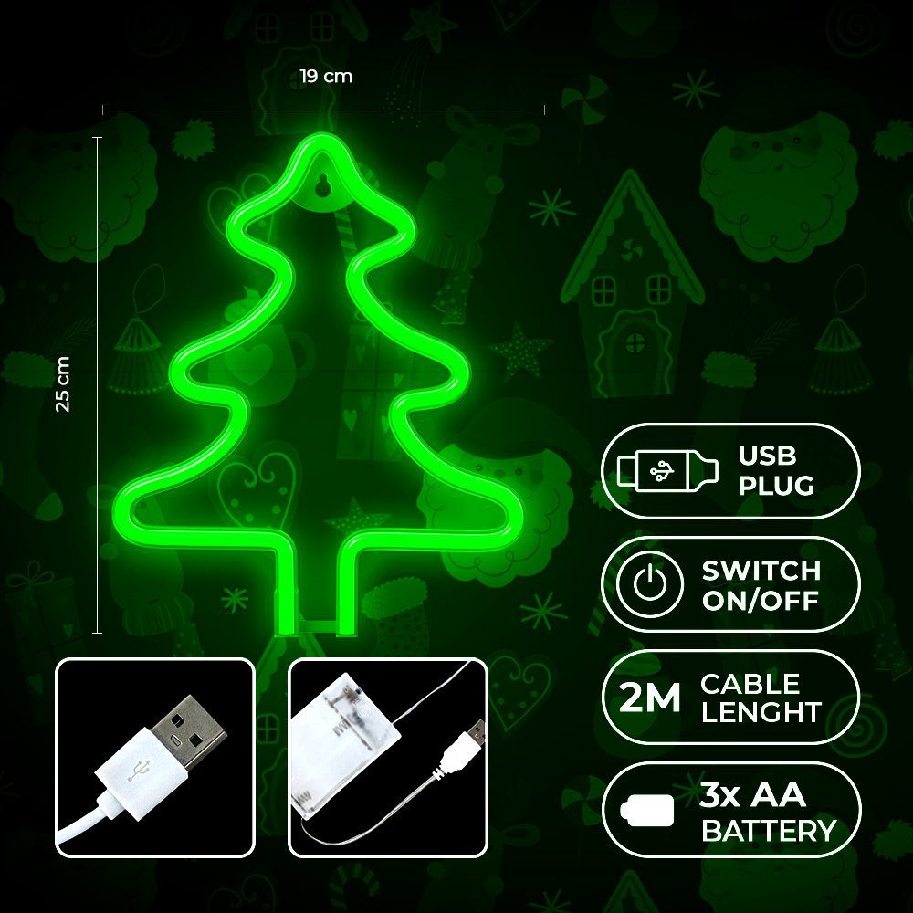 Neon LED CHRISTMAS TREE green FLNE16 Forever Light